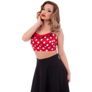 Margarita Sun Top Red/White Polka Dot Crop Retro